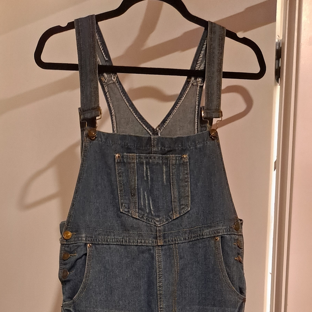 Denim Overalls Medium Wash Size Large